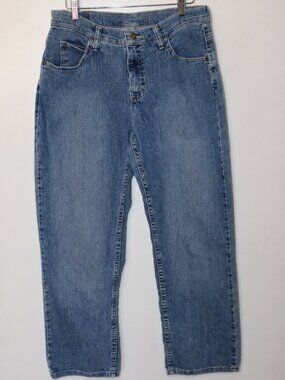 Women's Straight Leg Crop Jeans Light Wash Size 10 Classic Riders Lee